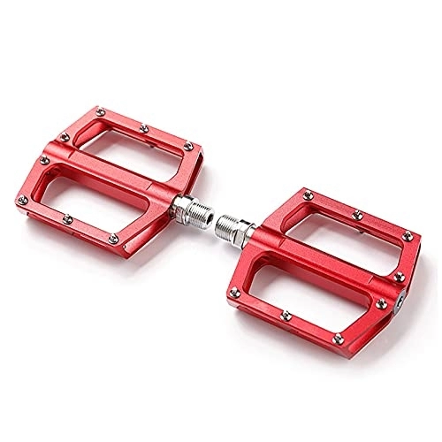 Mountain Bike Pedal : QSMGRBGZ Bicycle Pedals, Widened Bearing Mountain Bike Pedals, M14 Mountain / Road Aluminum Bicycle Pedal Accessories(Waterproof), Red