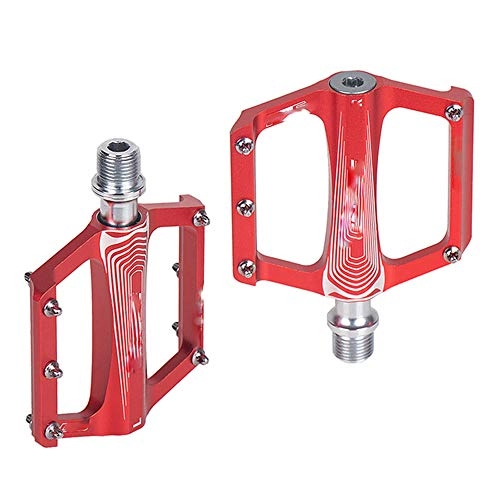 Mountain Bike Pedal : QSWL Bicycle Pedal, Folding Bike Pedals Aluminium Alloy Flat Bicycle Platform Pedals Mountain MTB Bike Pedals Cycling Road Pedals, Red