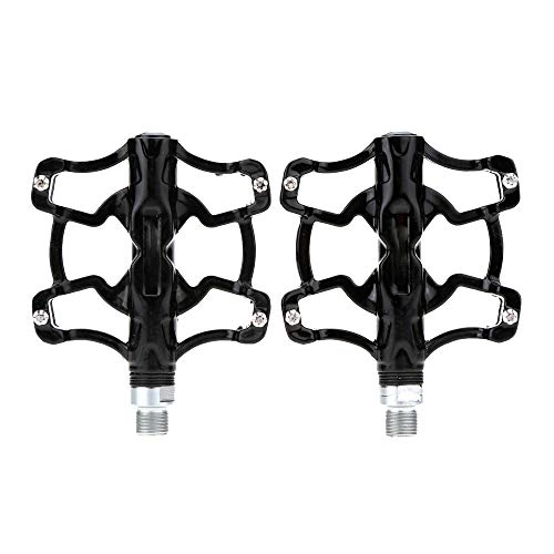 Mountain Bike Pedal : QSWL Bicycle Pedals, Mountain Bike Slip-Resistant Aluminum Alloy 2 Colors Big Foot Road Bike Bearing Pedals Bicycle Bike Parts, Black