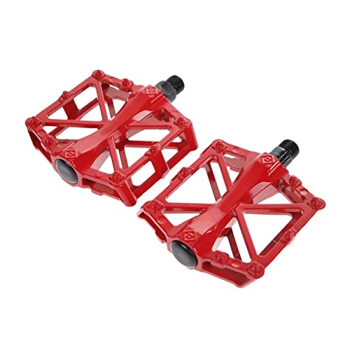 Mountain Bike Pedal : QWEP Mountain Bike Bicycle Pedals Cycling Ultralight Aluminium Alloy 4 Bearings Pedals Bike Pedals (Color : Red)