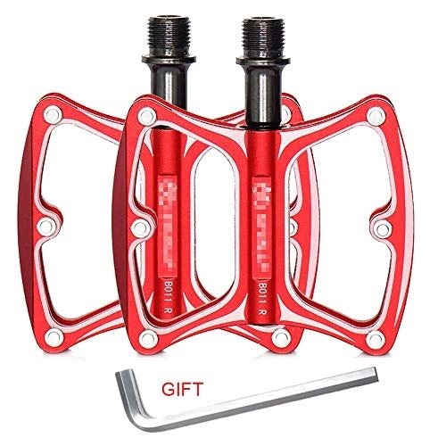 Mountain Bike Pedal : QXFJ Lightweight Bike Pedals MTB Bicycle Pedals Outdoor Mountain Bike Pedals Riding Equipment Pedals Large Non-Slip Aluminum Alloy Pedals Pelin Pedals, Bearing Bicycle Pedals