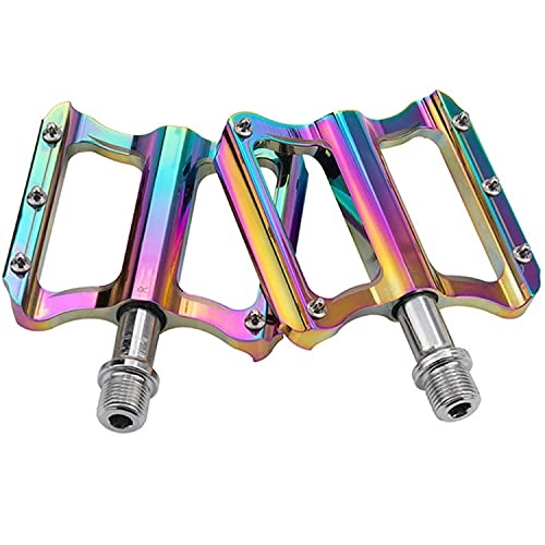 Mountain Bike Pedal : QYK -Mountain Bike Pedals, Aluminum Road Bike Pedals, Mountain Road Large Bike Bicycle Pedals, Sealed Bearing Bicycle Flat Pedals