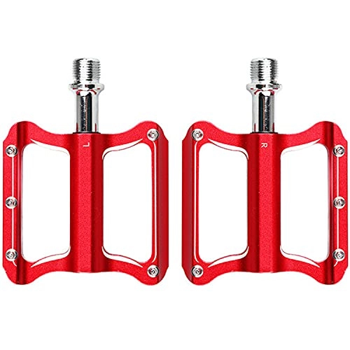 Mountain Bike Pedal : QYK -Road Mountain Bike, Sealed Bearing Lightweight Platform, Mountain Bike Pedals, Pedals Bicycle Flat Pedals Aluminum, red