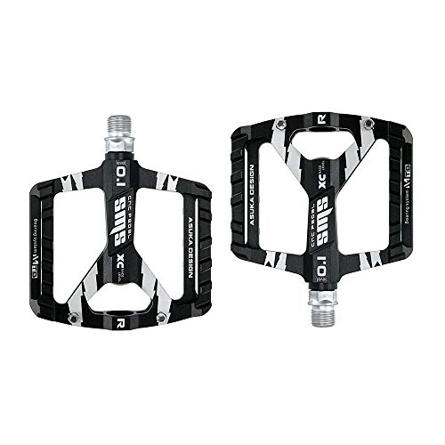 Mountain Bike Pedal : QYLOZ Outdoor sport 1Pair Ultra-Light Bicycle MTB Road Mountain Bike Pedals Aluminum Alloy Anti-Slip Universal Bicycle Pedals For Bike Accessories (Color : Black)
