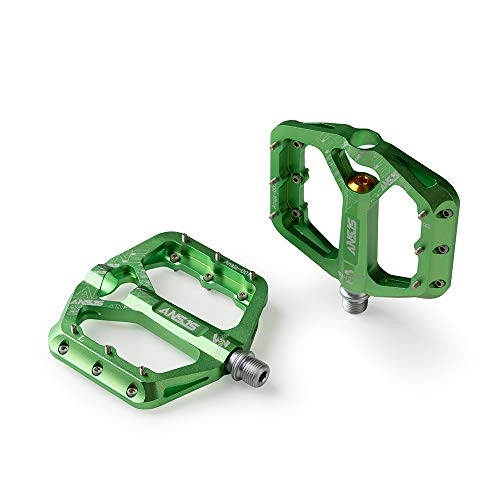 Mountain Bike Pedal : QYLOZ Outdoor sport Ansjs Non-Slip Mountain Bike Pedals, Ultra Strong Colorful Cr-Mo CNC Machined 9 / 16" 3 Sealed Bearings for Road BMX MTB Fixie Bike (Color : Green as shown)