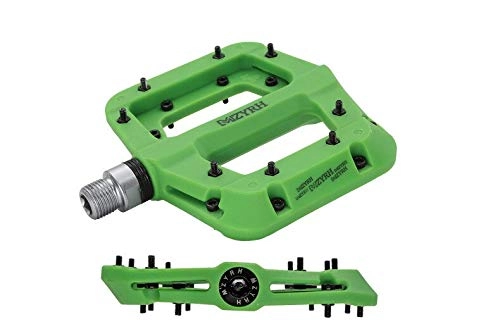 Mountain Bike Pedal : QYLOZ Outdoor sport MTB Bike Pedal Nylon 3 Bearing Composite 9 / 16 Mountain Bike Pedals High-Strength Non-Slip Bicycle Pedals Surface for Road BMX MT (Color : Green as shown)