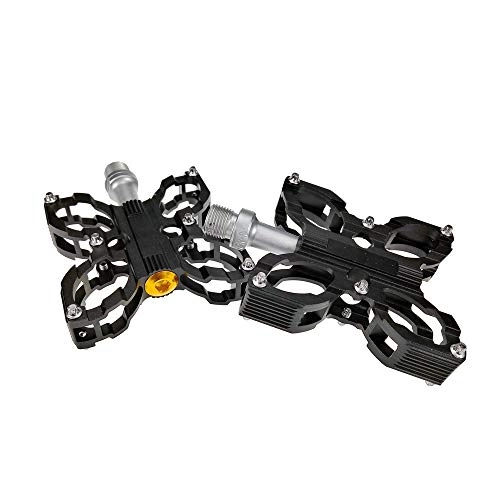 Mountain Bike Pedal : QYWSJ Bike Pedal, Mountain Bicycles Pedals Non-Slip Aluminum Alloy Durable Fixed Gear, Sealed Bearing Axle Black, for Mtb, Road Bicycle, Bmx, City And Trekking