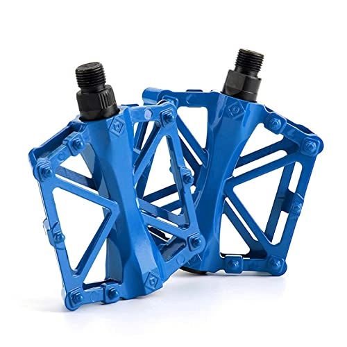 Mountain Bike Pedal : Really miss you 1pair New Ultralight Double Ball Aluminum Alloy Sealed Widen Mountain Bike Accessories Anti-Slip Bicycle Pedals Bicycle Parts. for bike (Color : Blue)