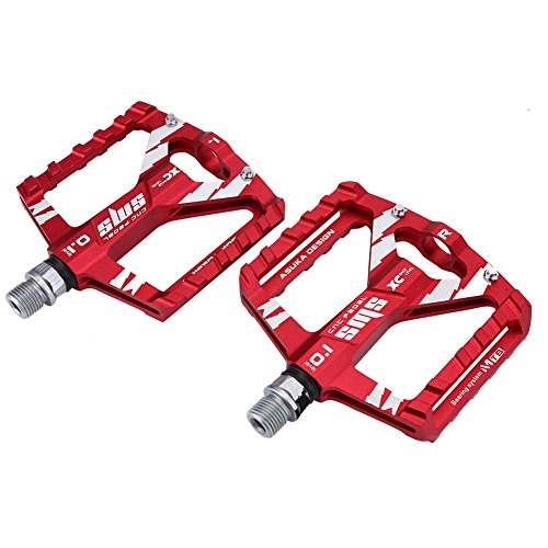 Mountain Bike Pedal : Red Bike Pedals, 1 Pair Mountain Bike M-T-B Road Bicycle Aluminium Alloy Pedal Replacement Accessory(red)