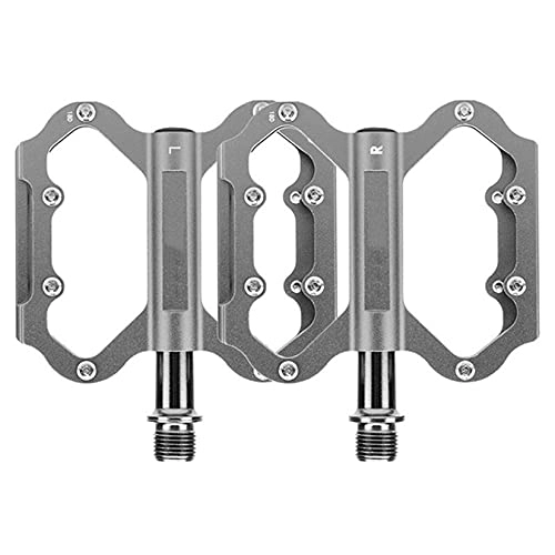 Mountain Bike Pedal : Rgzqrq 3 Bearings Mountain Bike Pedals Platform Bicycle Flat Alloy Pedals 9 / 16" cycling Sealed 3 Bearing Pedals, Silver