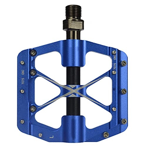 Mountain Bike Pedal : Rgzqrq Mountain Bike Pedal, Antiskid Bicycle Cycling Pedal Flat Alloy Pedals Cycling 3 Sealed Bearings Aluminum Platform Bicycle Pedal for Mtb Bmx 9 / 16" metal Bicycle Pedals, Blue