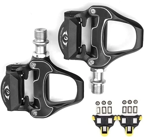 Mountain Bike Pedal : Road and mountain bike pedals, Bicycle Pedals Road Bike Pedals Aluminum Alloy SPD Pedals 9 / 16'' Cr-Mo Axle 3 Sealed Bearing Pedals With Cleats Black