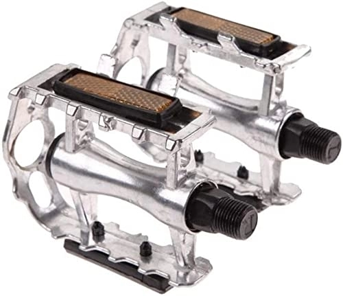 Mountain Bike Pedal : Road and mountain bike pedals, Bike Pedals, Sealed Bearing Pedals, Ultralight Bike Bicycle Pedals MTB Bike Part Pedal Cycling Aluminum Alloy Ultra-Light Hollow Flat Cage Pedals(Color : A Silver)