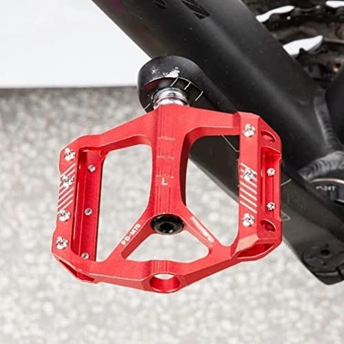 Mountain Bike Pedal : Road and mountain bike pedals, Mountain Bike Pedals 9 / 16'' 3 Sealed Bearing Bicycle Flat Pedals Lightweight Aluminum Alloy Wide Platform Cycling Pedals For BMX / MTB -Universal 285g ( Color : Red )