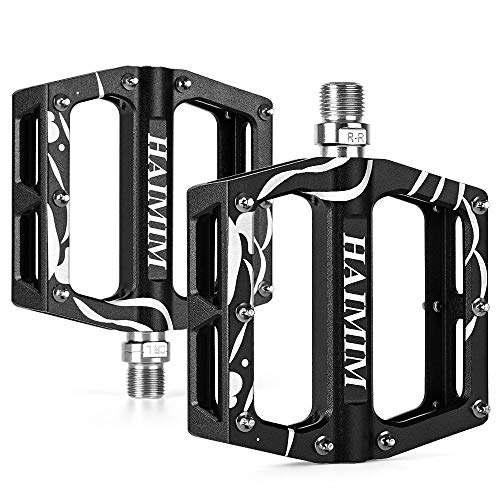 Mountain Bike Pedal : Road Bike Pedals 9 / 16 Sealed Bearing Mountain Bicycle Flat Pedals Lightweight Aluminum Alloy Wide Platform Cycling Pedal For Bmx / Mtb -Universal Lightweight Aluminum Alloy Platform Pedal (Black)