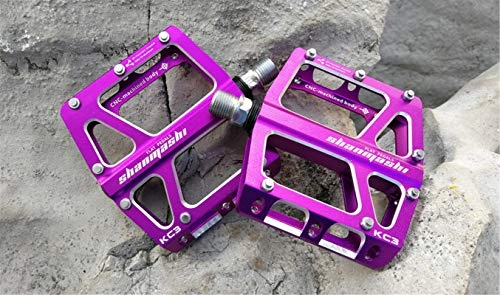 Mountain Bike Pedal : Road Bike Pedals 9 / 16 Sealed Bearing Mountain Bicycle Flat Pedals Lightweight Aluminum Alloy Wide Platform Cycling Pedal for BMX / MTB -Universal, Purple