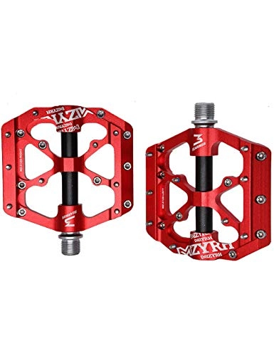 Mountain Bike Pedal : Road bike pedals In-Mold CNC Machined, Aluminum alloy mountain bike pedal-red / black