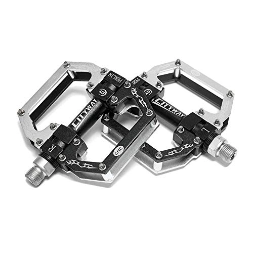 Mountain Bike Pedal : Road bike pedals In-Mold CNC Machined, Mountain bike bearing pedals dead fly pedal-black silver