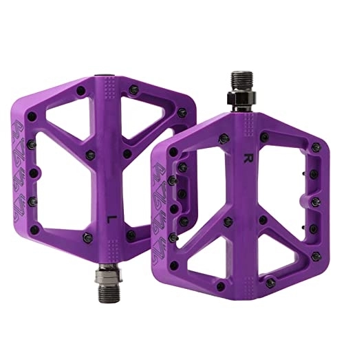 Mountain Bike Pedal : Road Bike Pedals, Mountain Bicycle Flat Pedals Lightweight Aluminum Alloy Wide Platform Cycling Pedal for BMX / MTB, purple