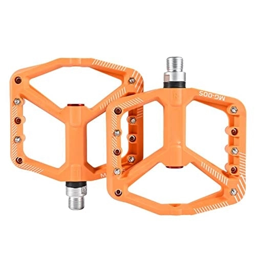 Mountain Bike Pedal : Road Bike Pedals Mountain Bike Pedals Non-Slip Lightweight Cycling Pedals Platform Aluminum Alloy Bicycle Pedal Fits Most MTB BMX, Orange