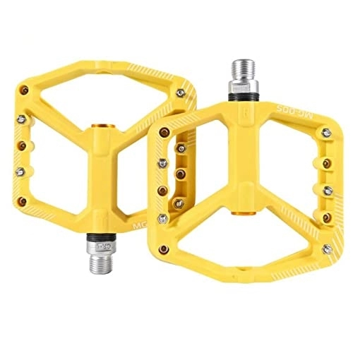 Mountain Bike Pedal : Road Bike Pedals Mountain Bike Pedals Non-Slip Lightweight Cycling Pedals Platform Aluminum Alloy Bicycle Pedal Fits Most MTB BMX, Yellow