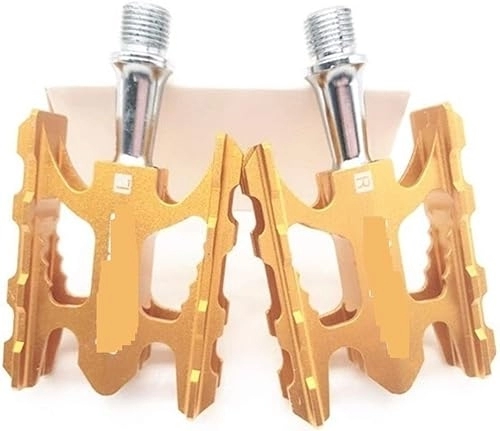 Mountain Bike Pedal : road bikepedals, cycling pedals, Bicycle Pedals, MTB Mountain Bike Pedal K3 Road Folding Bicycle Ultralight Aluminum Alloy 412 10.8 * 6.2mm Bearing Pedal Foot (Color : Gold)