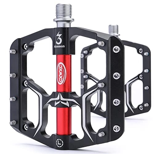 Mountain Bike Pedal : Road / Mountain Bike Pedals - 3 Bearings 9 / 16” Aluminum Alloy Bicycle Pedals - Mountain Bike Pedal with Removable Anti-Skid Nails
