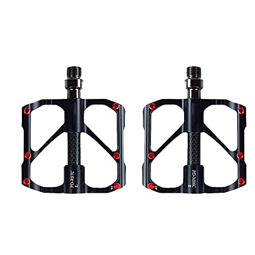 Mountain Bike Pedal : ROADNADO Bicycle pedals, carbon fibre spindle tube, 3 bearings, non-slip, ultralight, waterproof, mountain bike pedals, road bike pedals, bicycles, MTB pedals