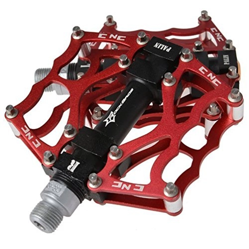 Mountain Bike Pedal : RockBros Aluminum Mountain Bike Bicycle Cycling Platform Pedals 9 / 16 inch (Red)