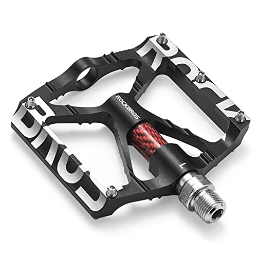 Mountain Bike Pedal : ROCKBROS Bicycle Pedals 9 / 16 "Aluminum Alloy MTB Pedals With Sealed Bearings Non-slip Pedals Black