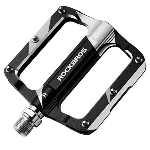Mountain Bike Pedal : ROCKBROS Mountain Bike Pedals Flat Bicycle MTB Pedals 9 / 16 Lightweight Road Bike Pedals Carbon Fiber Sealed Bearing Flat Pedals Black