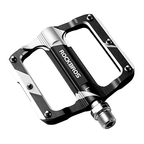 Mountain Bike Pedal : ROCKBROS MTB Bike Pedals Cycling CNC Aluminum Alloy Anti-skid Pedals Axle Diameter 9 / 16" Mountain Road Bicycle Pedals with 3 Sealed Bearing, Wide Platform Ultralight Pedals