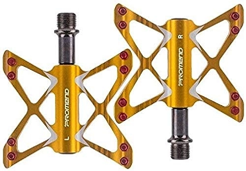 Mountain Bike Pedal : RONGJJ Mountain Bike Pedal, Super Color CNC Machining Lightweight Bicycle Platform Pedals 9 / 16, Gold