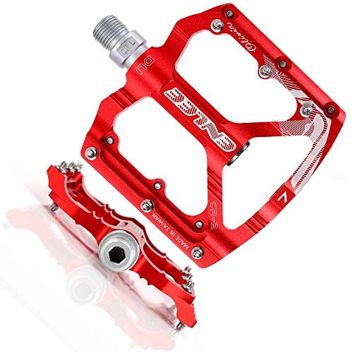 Mountain Bike Pedal : S Shape Lightweight Bike Pedals of Mountain, Specialized 9 / 16" UD Bearings Ultra Strong Colorful CNC Machined Alloy Bicycle Non-Slip Pedal, Anodizing Sealed 3 Bearing Cycling Pedals