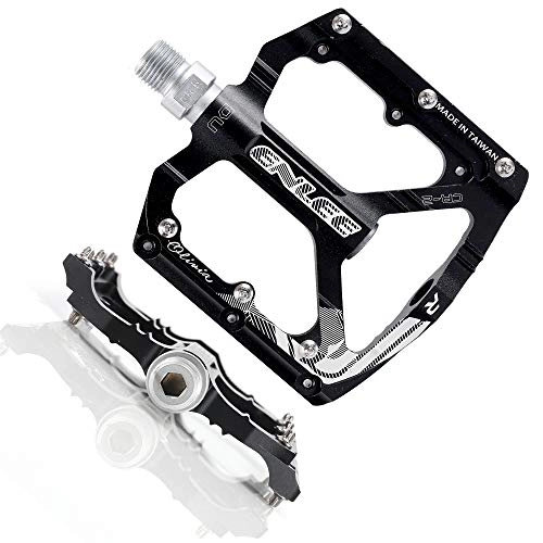 Mountain Bike Pedal : S Shape Mountain Bike Pedals of Lightweight, Specialized 9 / 16" UD Bearings Ultra Strong Colorful CNC Machined Alloy Bicycle Non-Slip Pedal, Anodizing Sealed 3 Bearing Cycling Pedals