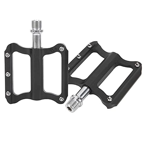 Mountain Bike Pedal : SALALIS 2pcs Black Lightweight Mountain Bike Pedals, Bicycle Parts Hollow and Lightweight 14mm Thread Bicycle Sealed Bearing Flat Pedals for Cycling