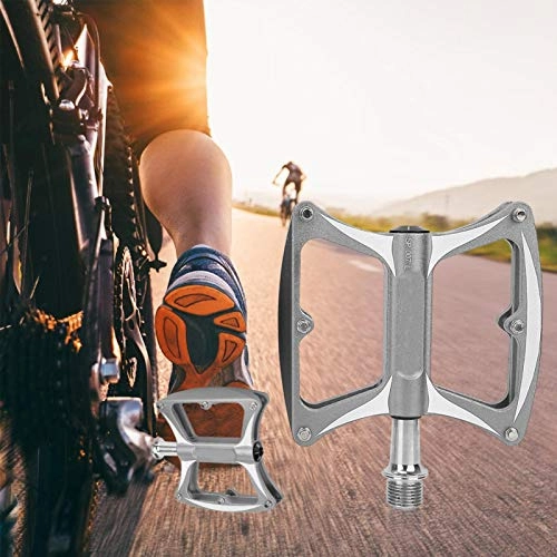 Mountain Bike Pedal : SALUTUYA Waterproof With Anti-Skid Spikes Bicycle Pedals 1 Pair With Oil Resistant Rubber, for Mountain Bike(Titanium)