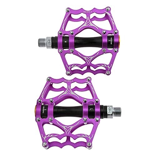 Mountain Bike Pedal : Samine Mtb Pedals Bike Metal For Mountain Peddles Road Bicycle Cycle Accessories Purple Black