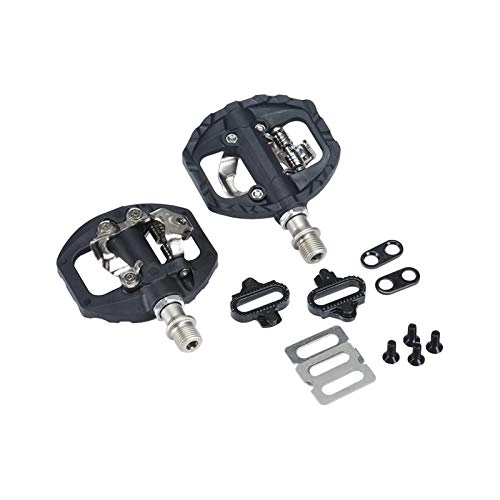 Mountain Bike Pedal : Sankuai 1set Mountain Bike Pedals Pair With Cleats Self-Locking Mountain Clipless Pedals Mountain Bike Parts Fit For SHIMANO LOOKING KEOR (Color : Black)