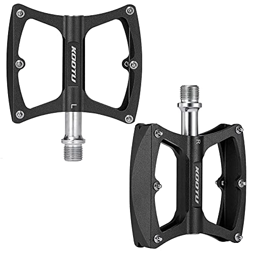 Mountain Bike Pedal : SAVADECK mountain bike pedals Anti-slip bicycle pedal sets with ball bearings Non-Slip Lightweight Stainless Steel bicycle pedals for BMX bicycle MTB 9 / 16" (black)