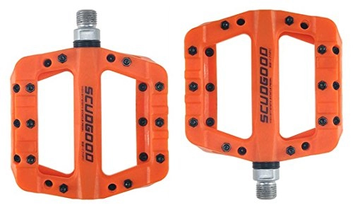 Mountain Bike Pedal : SCUDGOOD High Strength Bicycle Pedal Mountain Bike Bearing Pedals (Orange)