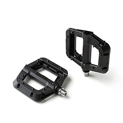 Mountain Bike Pedal : Sealed Bearings MTB Pedals Mountain Bike Pedals Lightweight Nylon Fiber Bicycle Platform Pedals For BMX MTB 9 / 16" (Color : A010-Black)