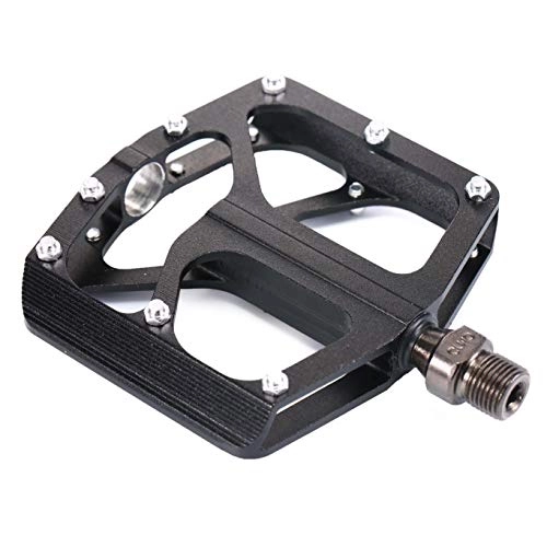 Mountain Bike Pedal : Selighting Bike Pedals 9 / 16 Inch Mountain Bicycle Pedals Aluminium Alloy Flat Cycling Pedals with Sealed Bearings, Set of 2 (Black)