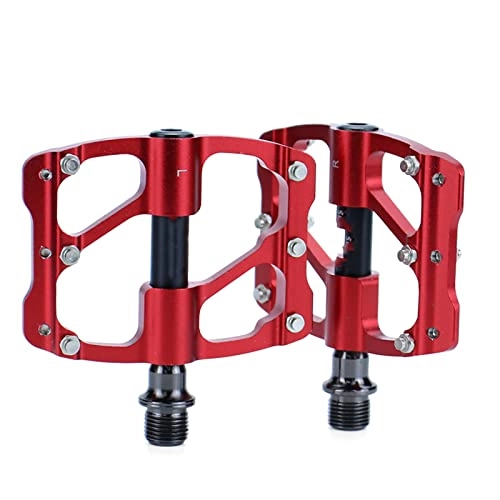 Mountain Bike Pedal : SFSHP Bicycle Three Bearings Foot Tread, Mountain Road Bike Riding Pedals, Aluminum Alloy Riding Accessories, Red