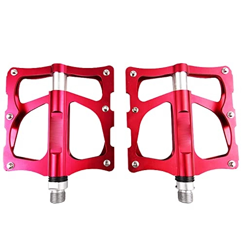 Mountain Bike Pedal : SFSHP Mountain Bikes Widen And Increase Pedals, Road Bike Accessories, Aluminum Alloy Non-Slip Bearing Pedal, Red
