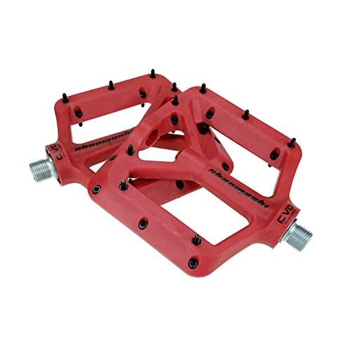Mountain Bike Pedal : SFZGKTE Mountain Bike Pedals Flat MTB Pedals Lightweight Aluminium Alloy Platform Cycling Pedals Sealed Bearing Axle 9 / 16 (Red)