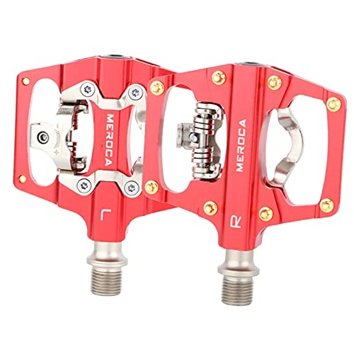 Mountain Bike Pedal : Sharplace Mountain Bike Bicycle Sealed Clipless Pedals - Dual Platform Multi-Purpose Cycling Lock Pedals Outdoor Sports Accessories Pedal - Red
