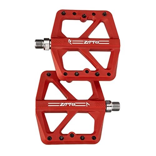 Mountain Bike Pedal : sharprepublic Mountain Bike Pedals, MTB Pedal Flat, 3 Sealed Bearings with Replaceable pins for Road BMX MTB Fixie Bikes - Red