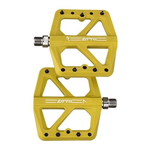 Mountain Bike Pedal : sharprepublic Mountain Bike Pedals, MTB Pedal Flat, 3 Sealed Bearings with Replaceable pins for Road BMX MTB Fixie Bikes - Yellow