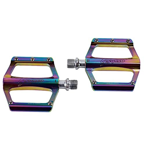 Mountain Bike Pedal : SHHMA Bike Pedals Non-Slip 9 / 16 Inch Bicycle Platform Flat Pedals Aluminium Alloy Universal Pedal for Road Mountain BMX MTB, Colorful